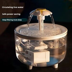 1.5L Transparent Automatic Circulation Cat Water Fountain USB Powered New in Box